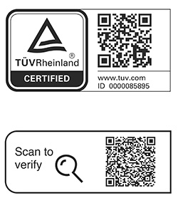 TÜV Rheinland zertifiziert